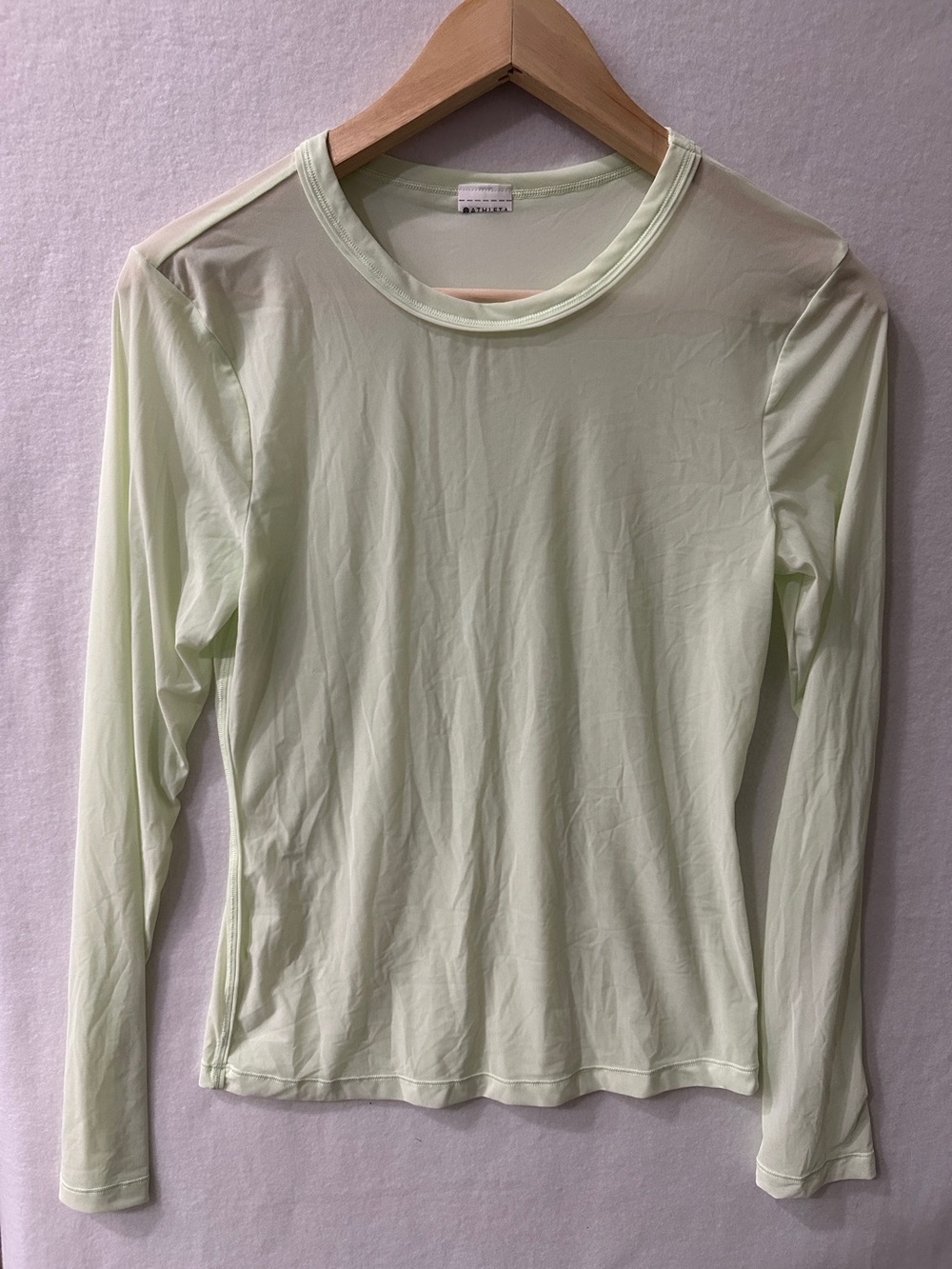 Athleta Sheer Mesh Top Honeydew Medium - Picture 5 of 6